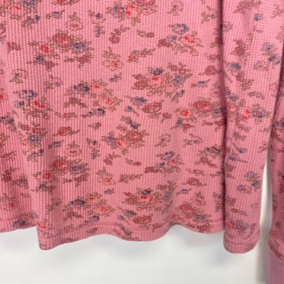 Sundance Pink Floral Waffle Knit Thermal Long Sleeve - Picture 6 of 11
